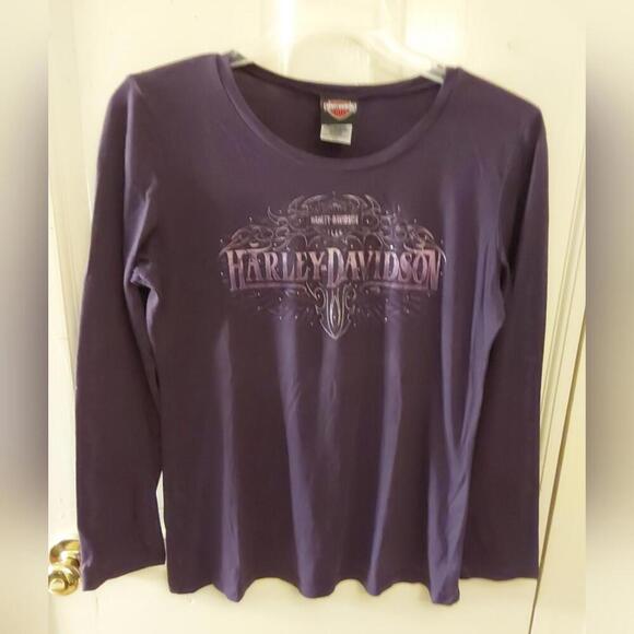 Harley-Davidson Tops - Harley-Davidson 2XL purple long sleeve shirt
